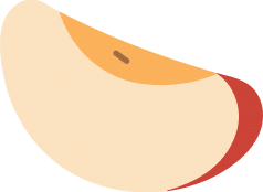 red apple slice graphic