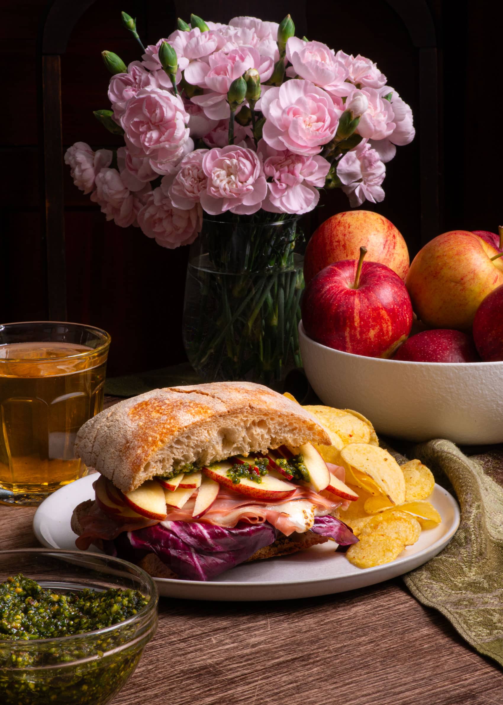 apple mortadella melt sandwich