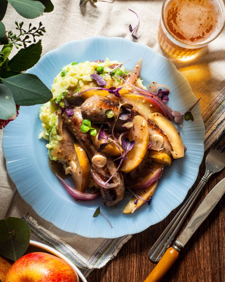 Bangers and Mash with Saucy Apples - Produce Made Simple